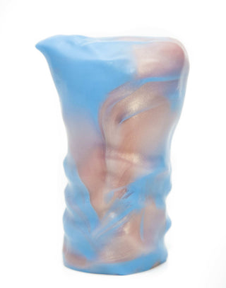 A blue Travus the Trans Male Stroker vase with a pink and blue design - modified, by Fantasticocks.