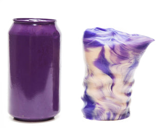 A purple Parvus the Masturbator from Fantasticocks next to a purple bottle.