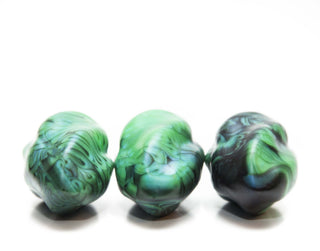 A top-down view of Alien Kegel Eggs. All of our sex toys comes are fantasy inspired.