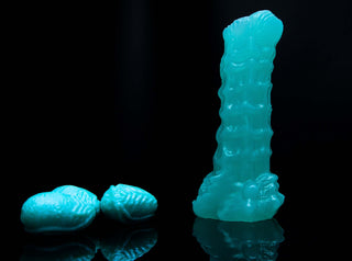 A side view of Aquarius the Kelpie Ovipositor. All of our sex toys are fantasy inspired.